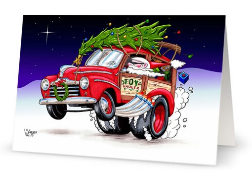 Toy Hauler Woody Christmas Card