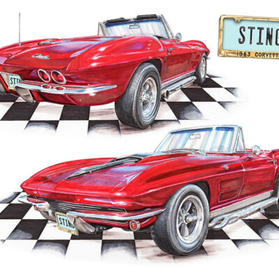 63 Corvette Convertible Print