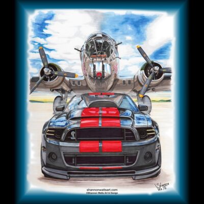 2013 GT500 Mustang and B-17 Bomber Blanket