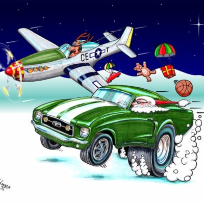 Santa Mustang Car and Plane